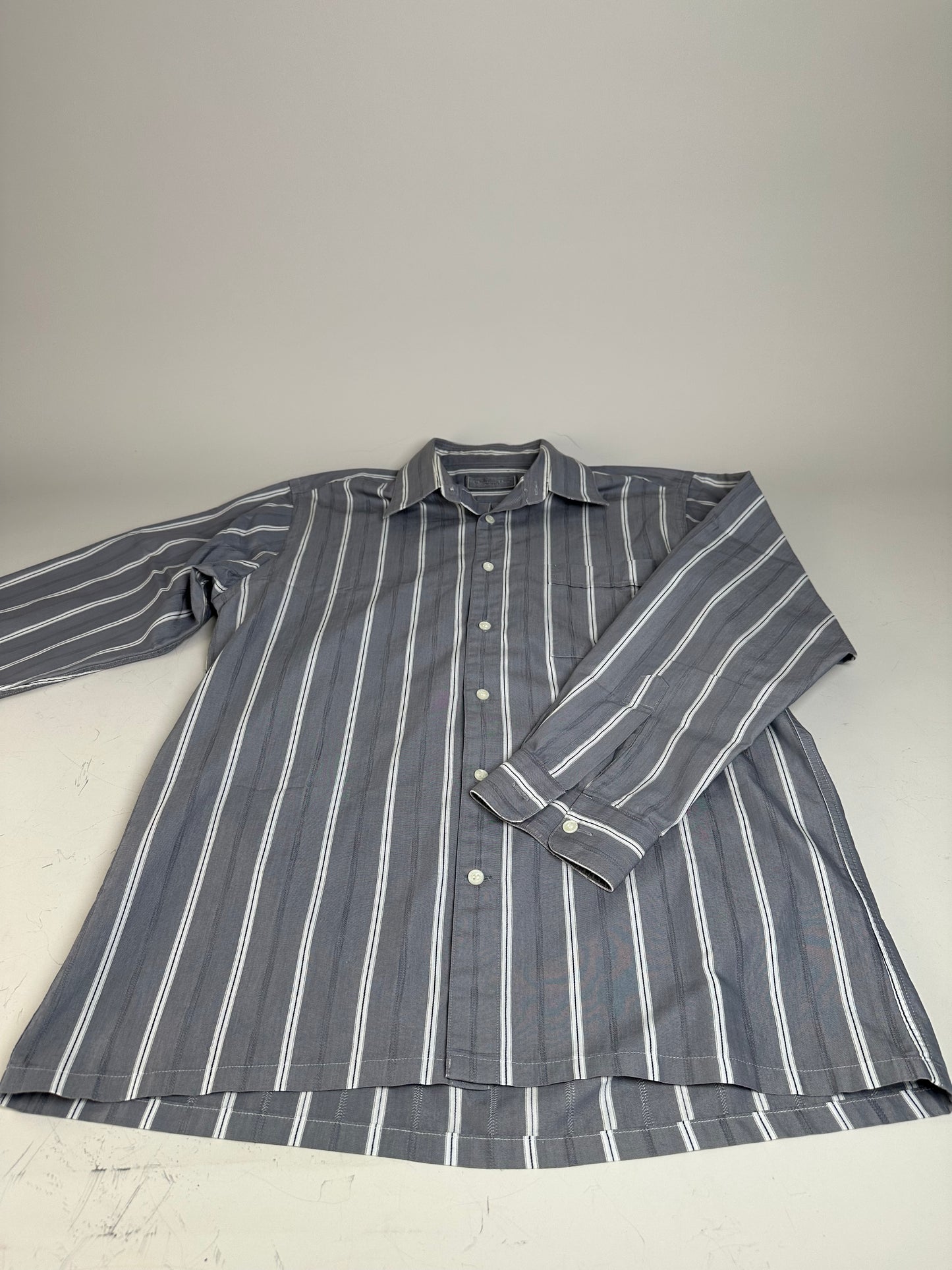 Vintage Dior Men's Cotton Shirt Grey White M