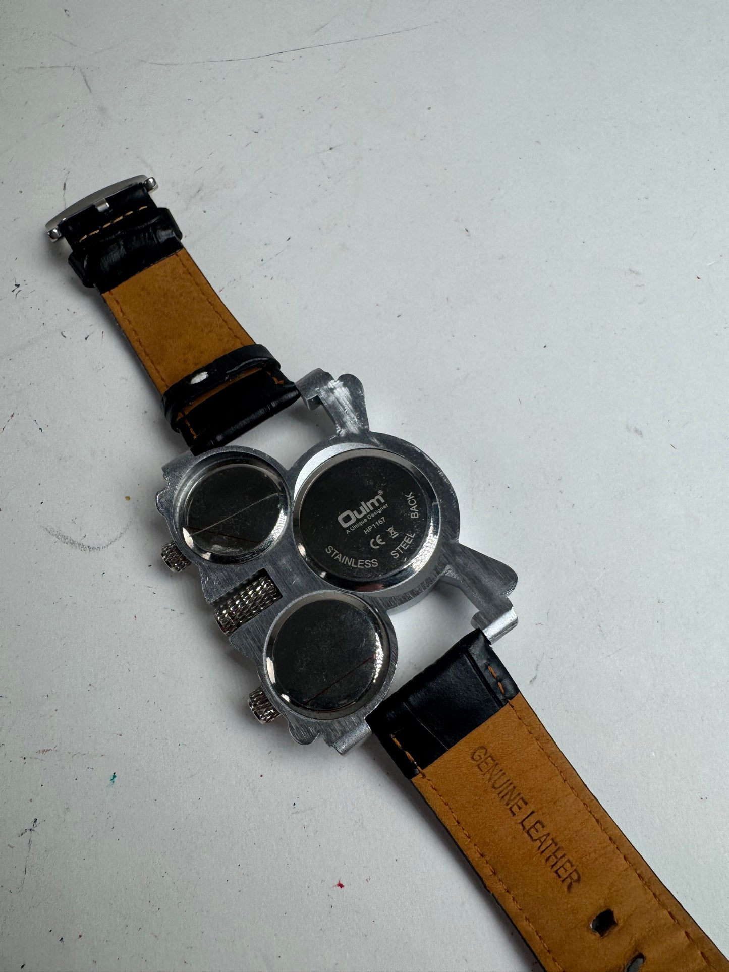 Mens Quartz Watch Black Silver