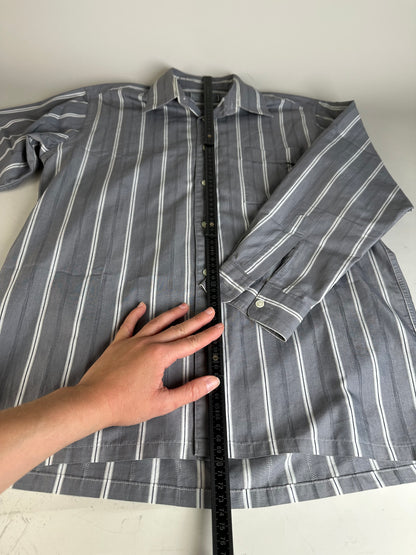 Vintage Dior Men's Cotton Shirt Grey White M