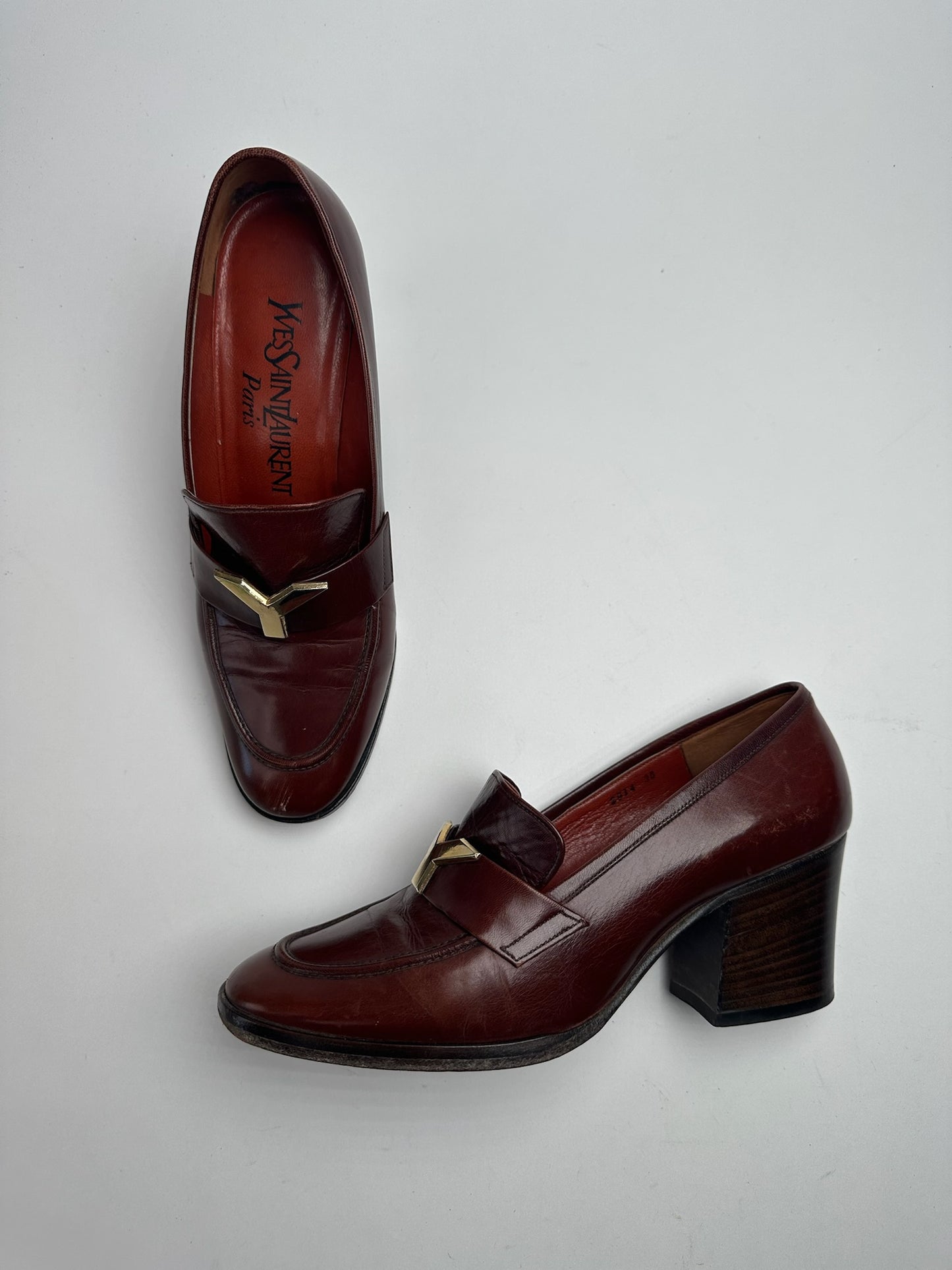 Vintage Yves Saint Laurent Leather Pumps Brown