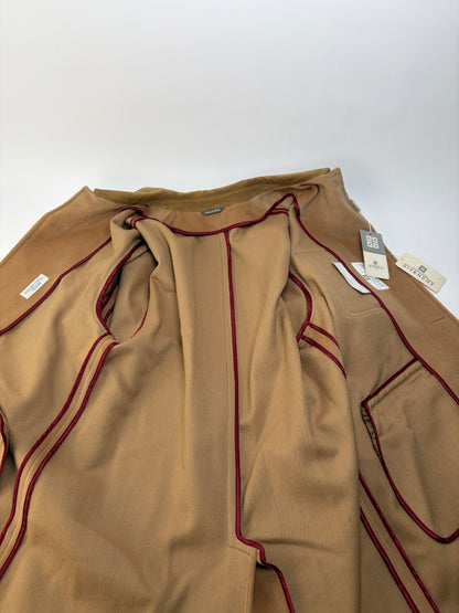 Vintage Givenchy Men's Wool Cashmere Overcoat c. Late 1980s Tan L