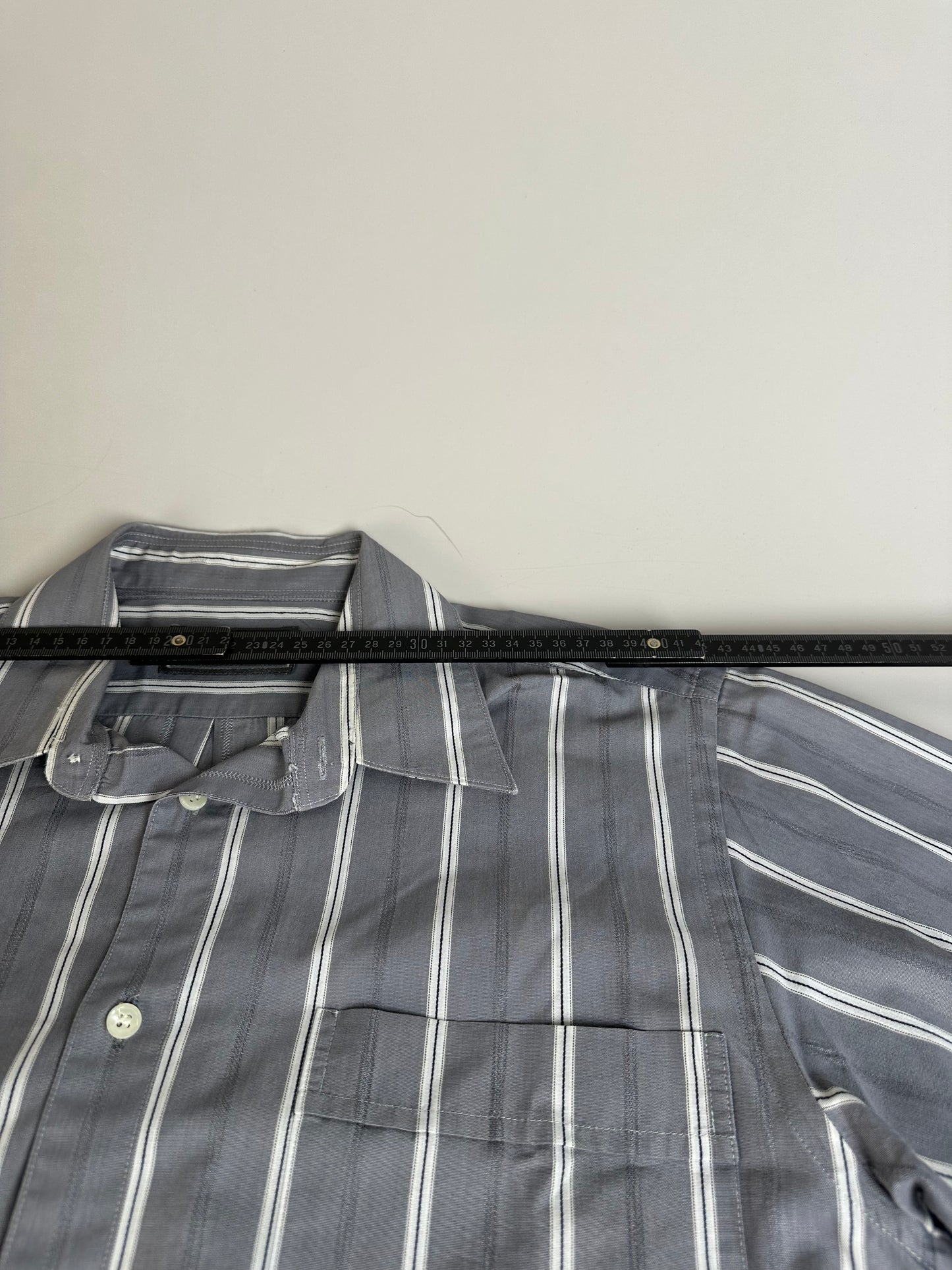 Vintage Dior Men's Cotton Shirt Grey White M