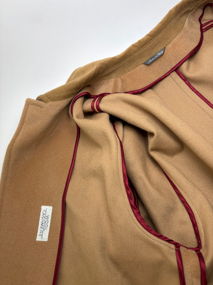 Vintage Givenchy Men's Wool Cashmere Overcoat c. Late 1980s Tan L