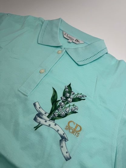 Vintage Dior Polo Shirt Turquoise L