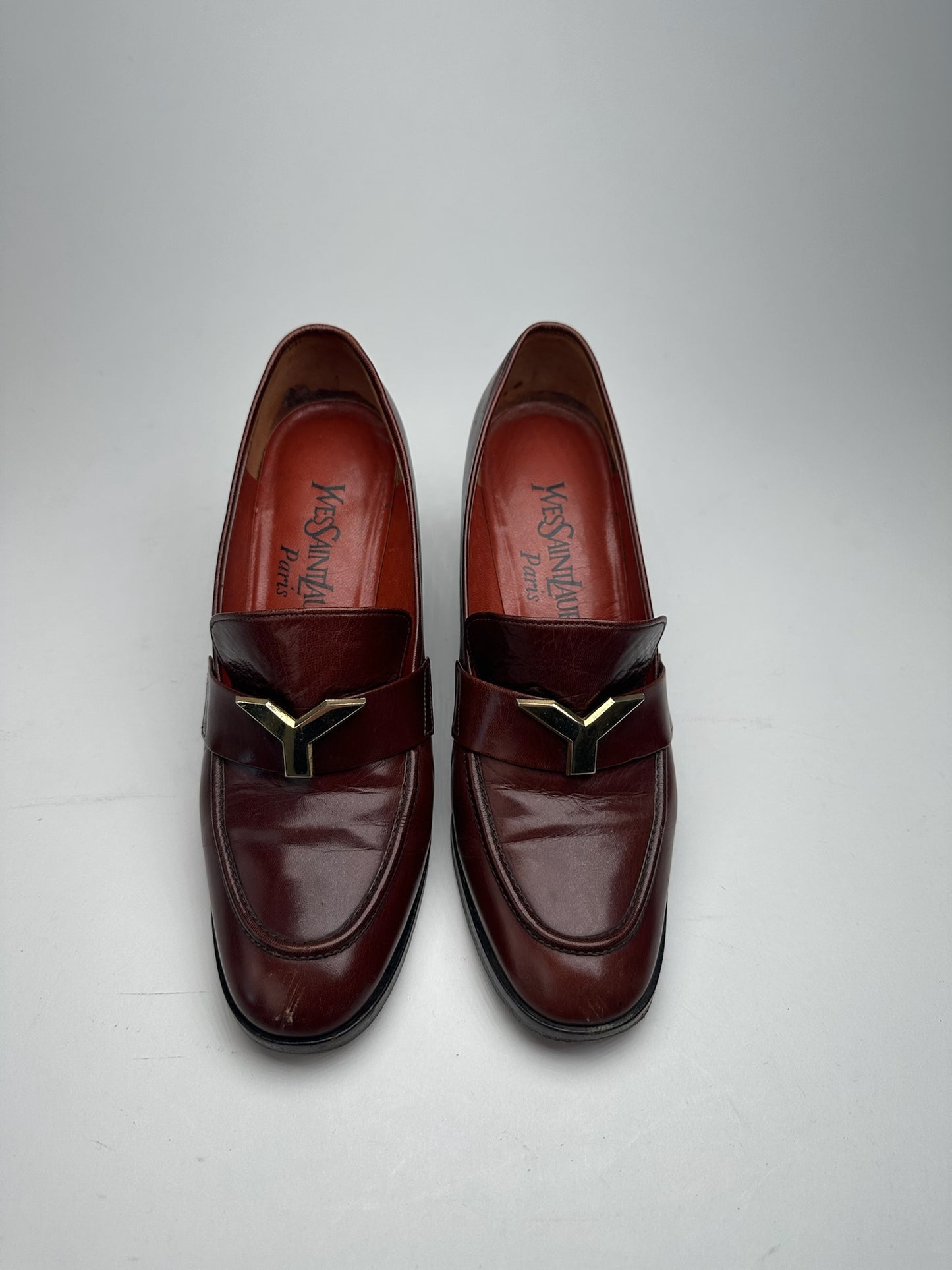 Vintage Yves Saint Laurent Leather Pumps Brown