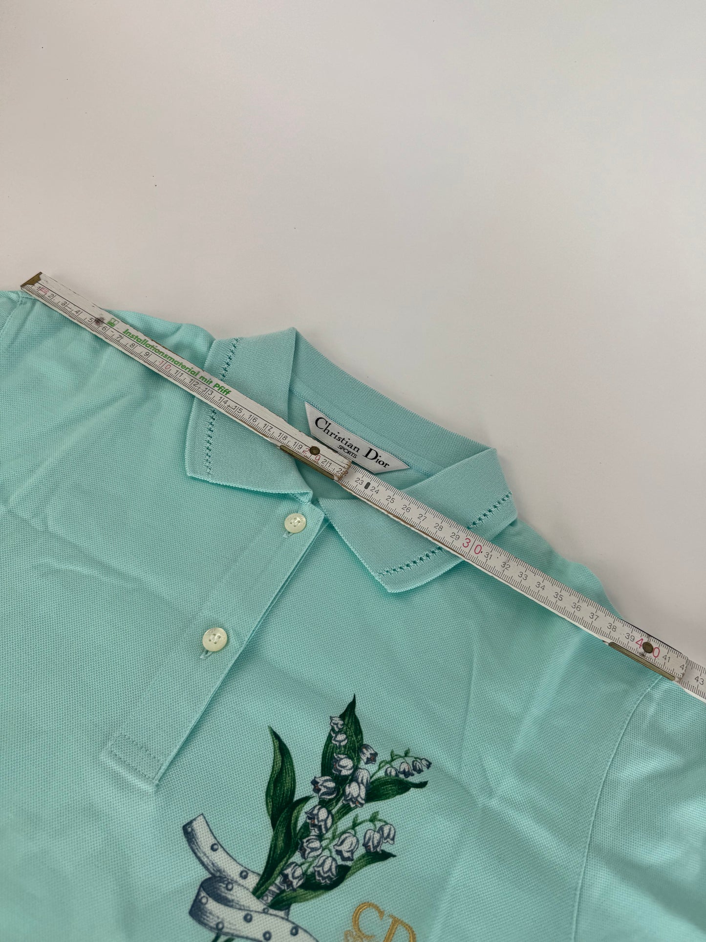 Vintage Dior Polo Shirt Turquoise L