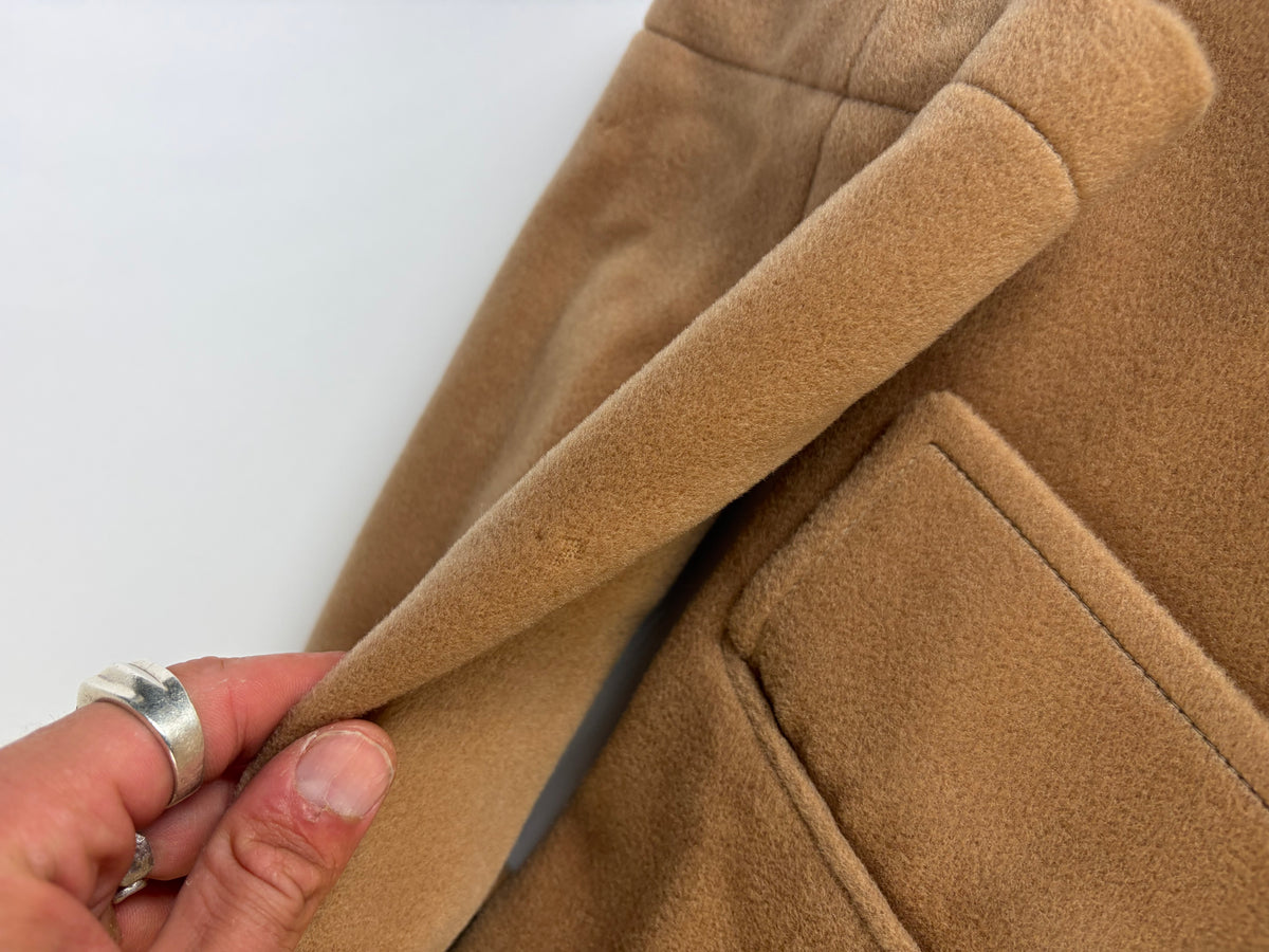 Vintage Givenchy Men's Wool Cashmere Overcoat c. Late 1980s Tan L