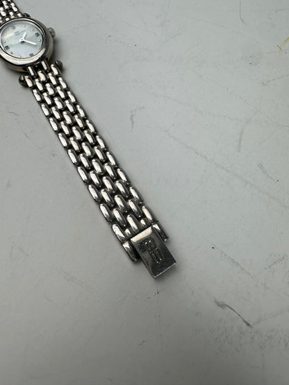 Vintage Balenciaga Stainless Steel Bracelet Watch Silver White
