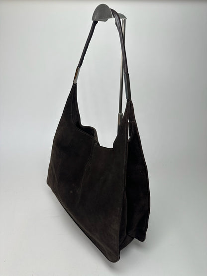 Vintage Gucci Suede Leather bag brown