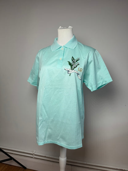 Vintage Dior Polo Shirt Turquoise L