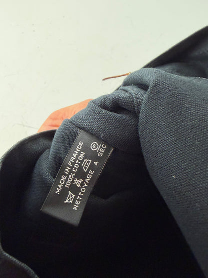 Vintage Hermes Canvas Tote Black Grey Silver