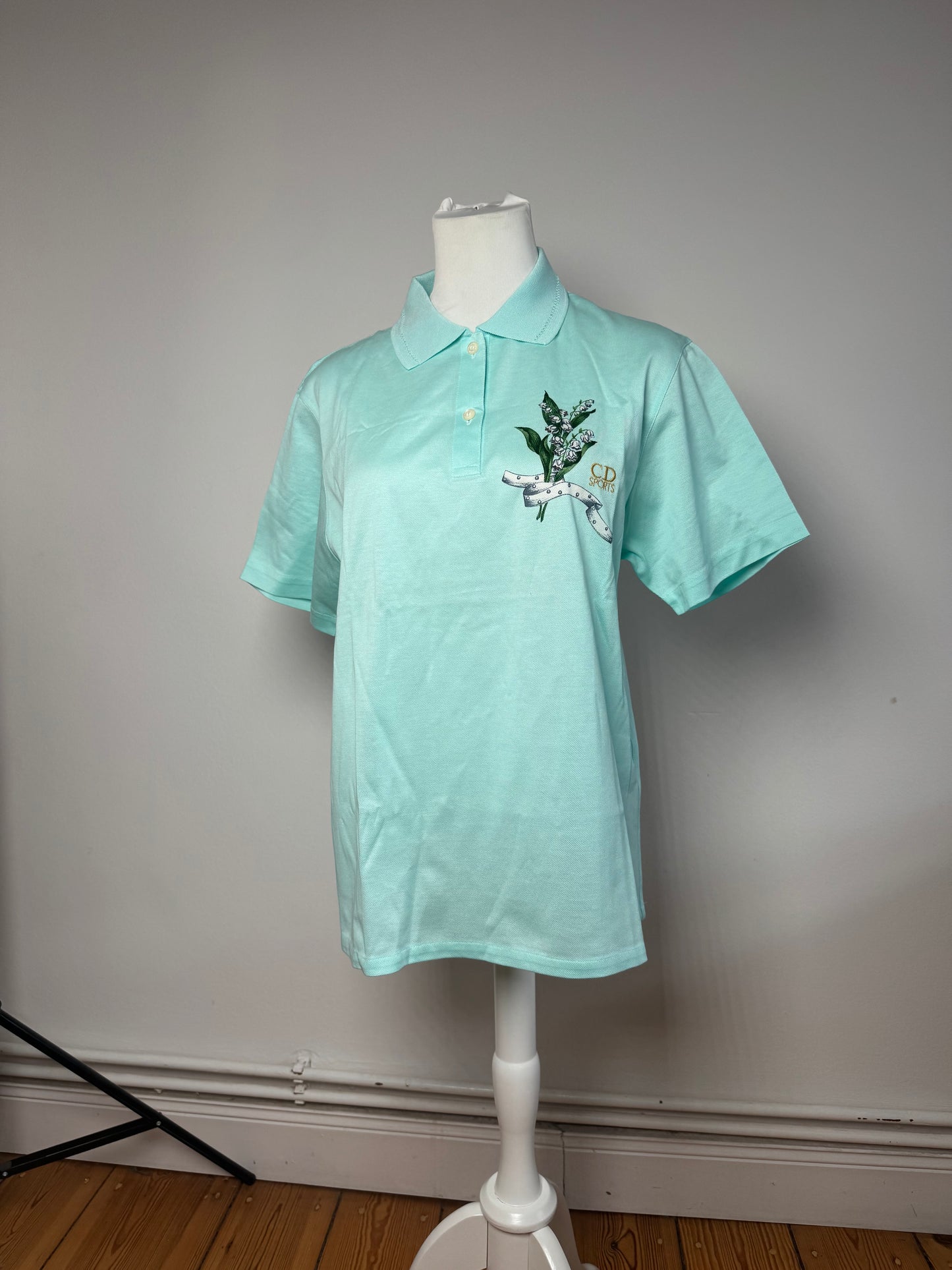 Vintage Dior Polo Shirt Turquoise L
