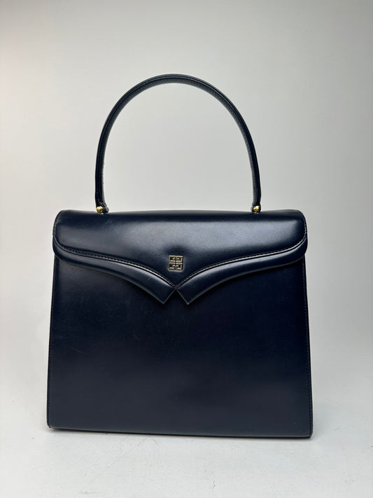 Vintage Givenchy Leather Handbag Navy