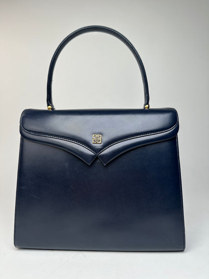 Vintage Givenchy Leather Handbag Navy