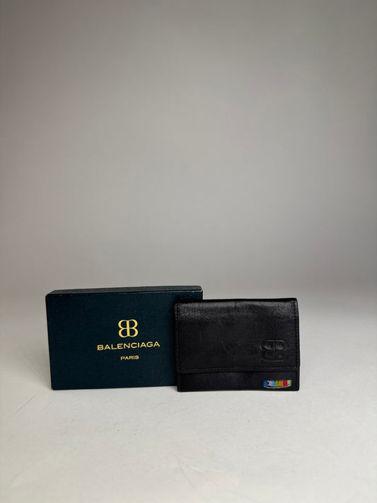 Vintage Balenciaga Leather Card Holder / Purse Black