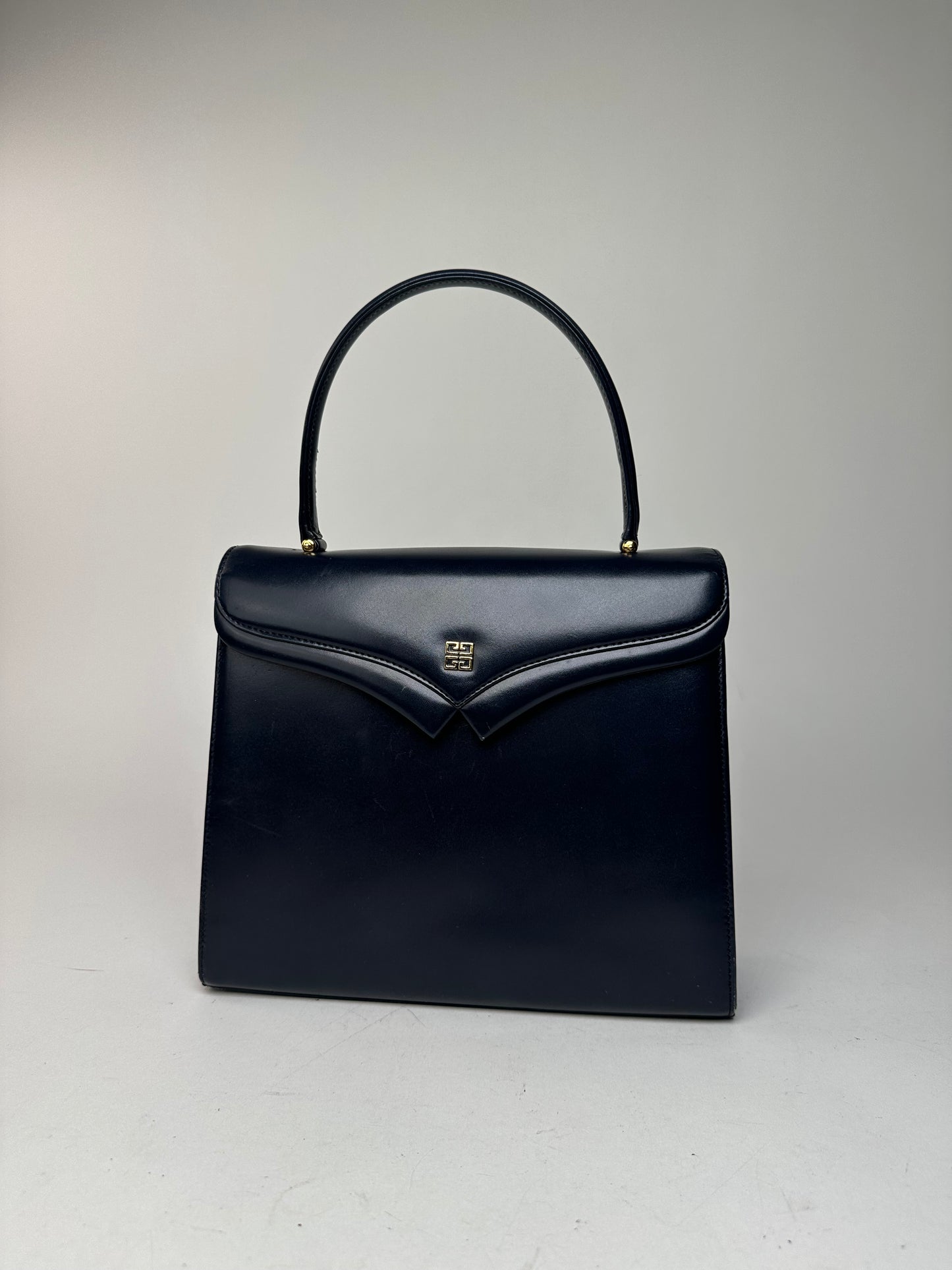 Vintage Givenchy Leather Handbag Navy