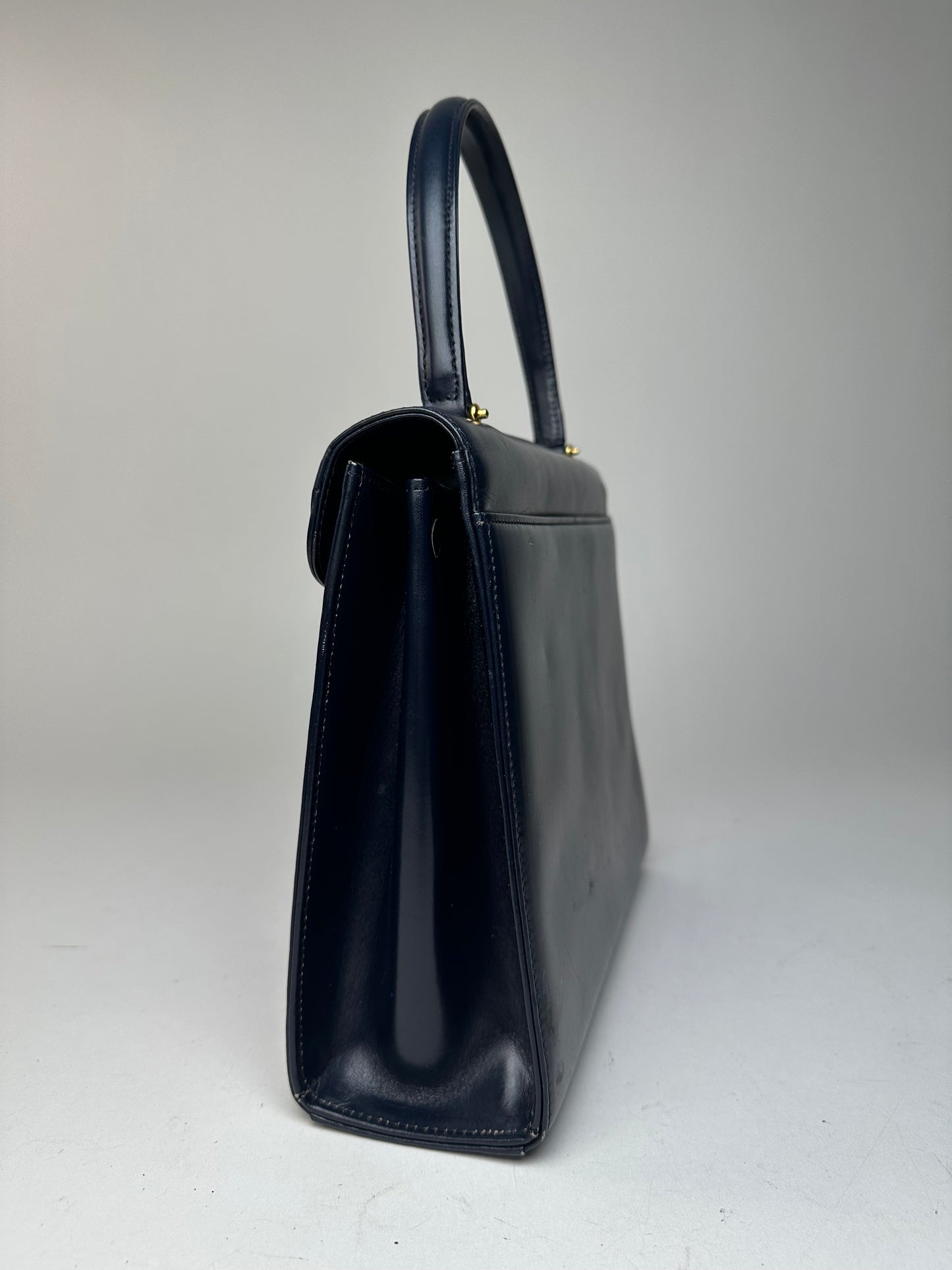 Vintage Givenchy Leather Handbag Navy