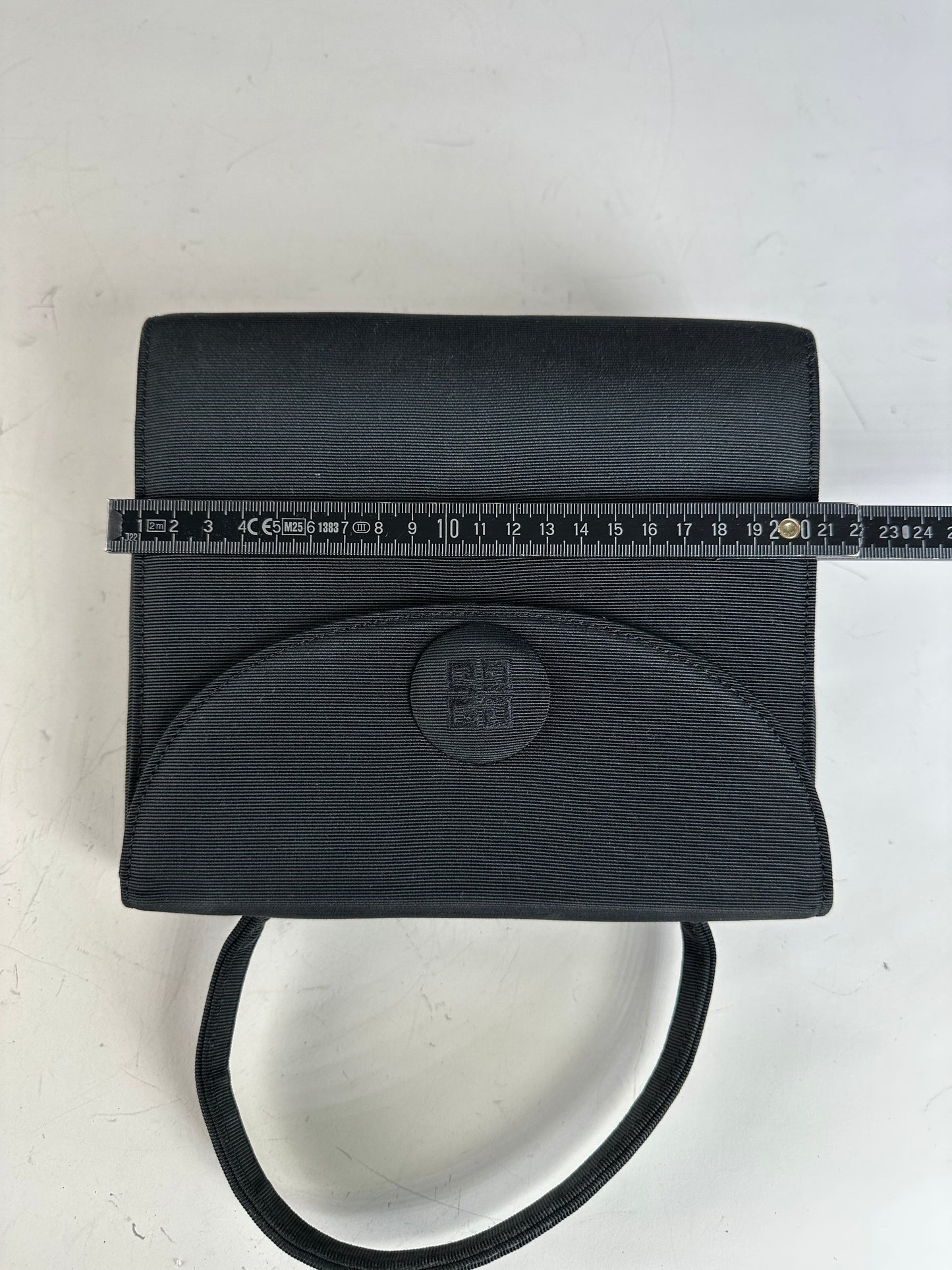 Vintage Givenchy Textured Fabric Handbag Black Gold