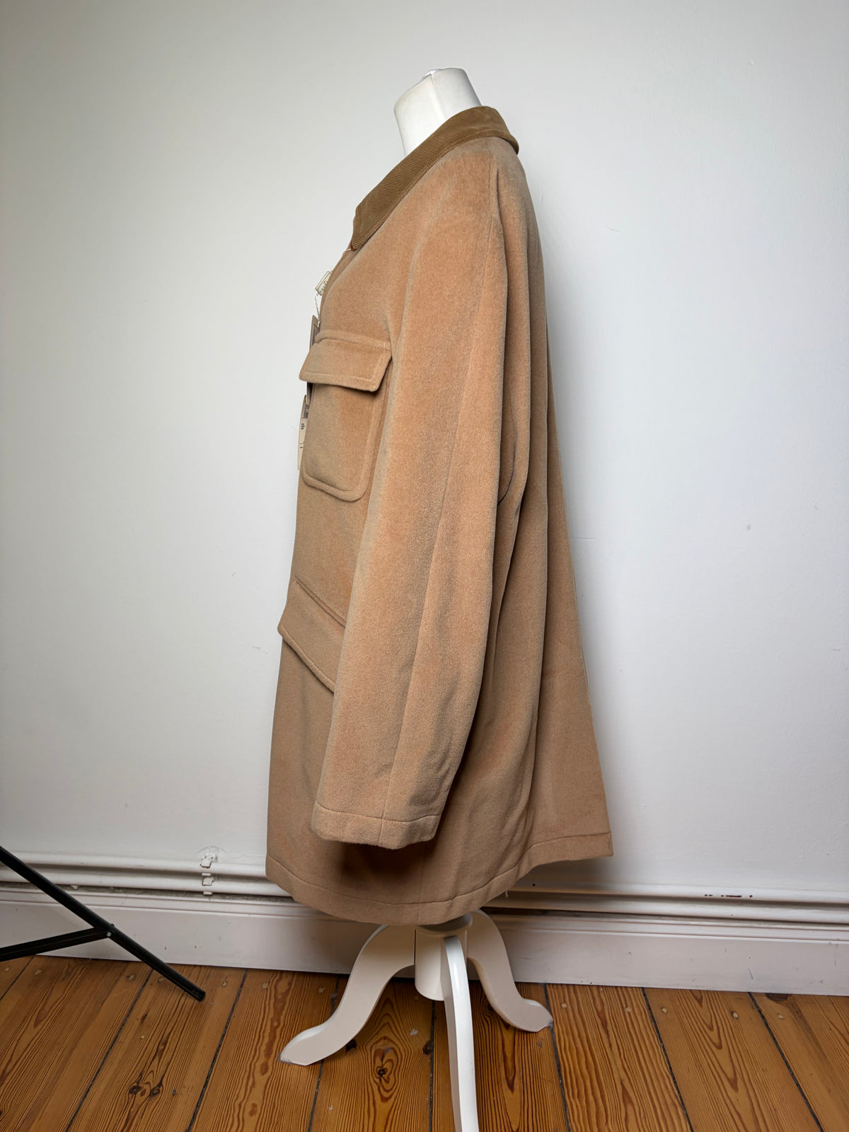 Vintage Givenchy Men's Wool Cashmere Overcoat c. Late 1980s Tan L
