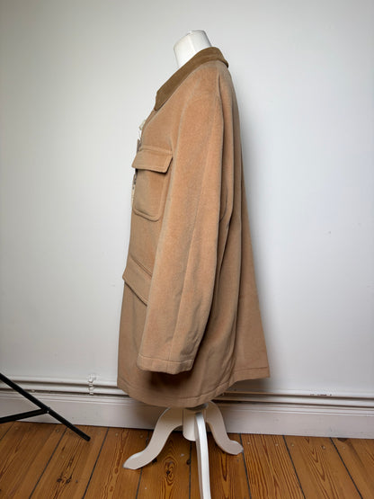 Vintage Givenchy Men's Wool Cashmere Overcoat c. Late 1980s Tan L