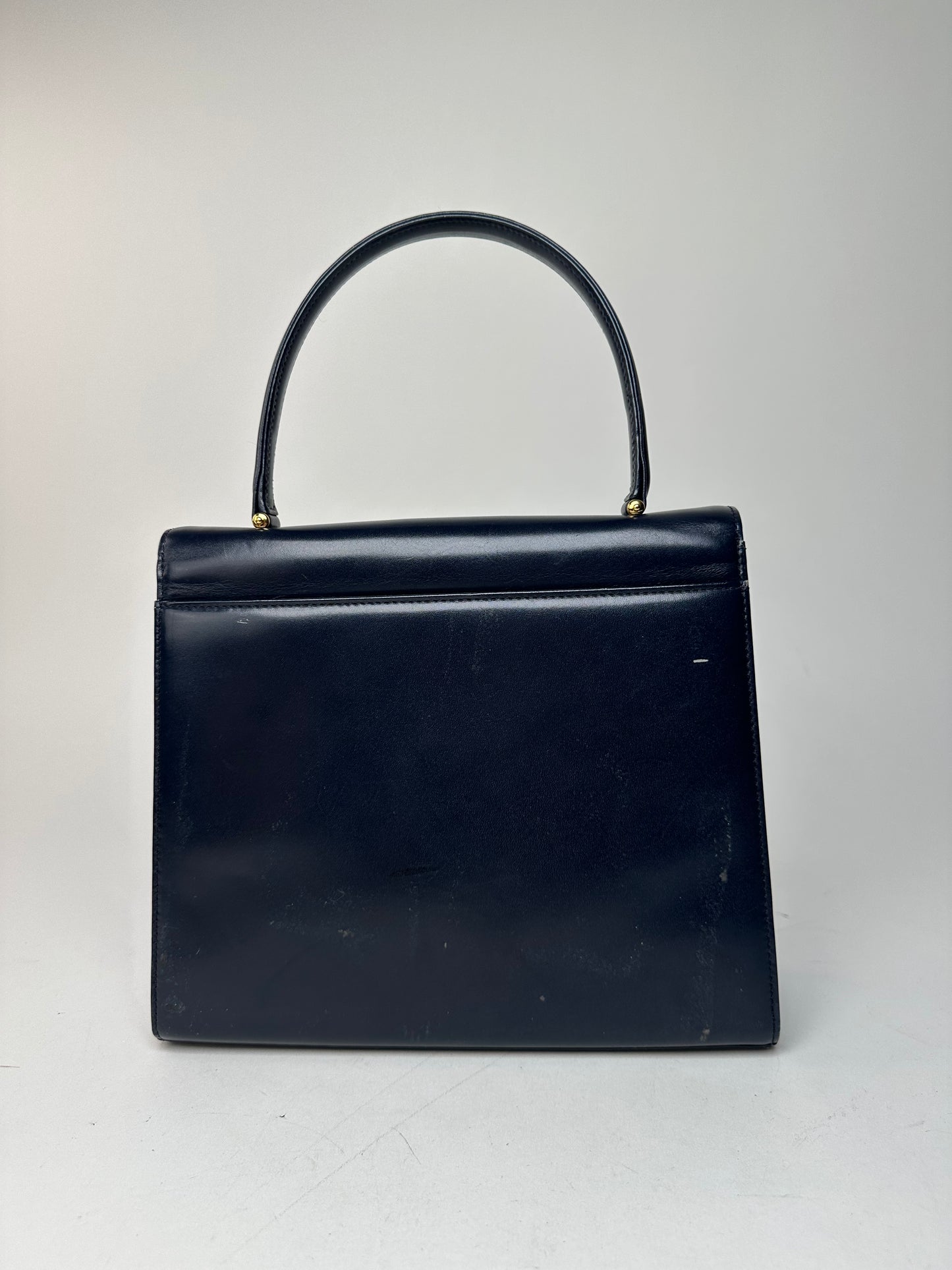 Vintage Givenchy Leather Handbag Navy