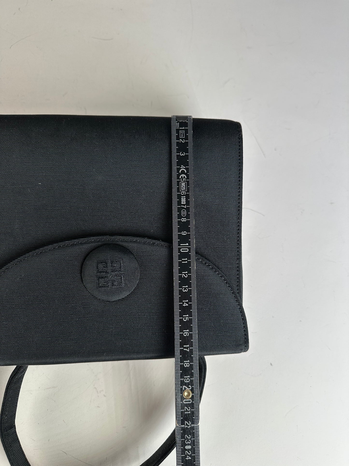 Vintage Givenchy Textured Fabric Handbag Black Gold