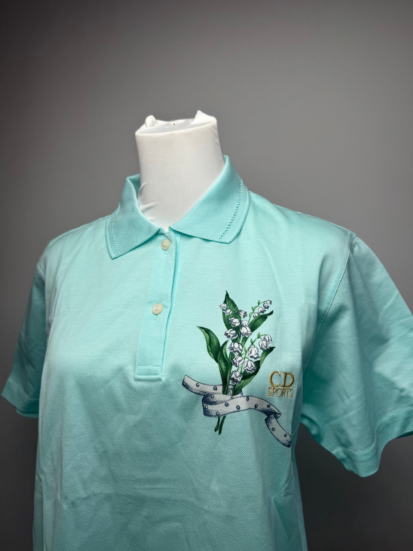 Vintage Dior Polo Shirt Turquoise L