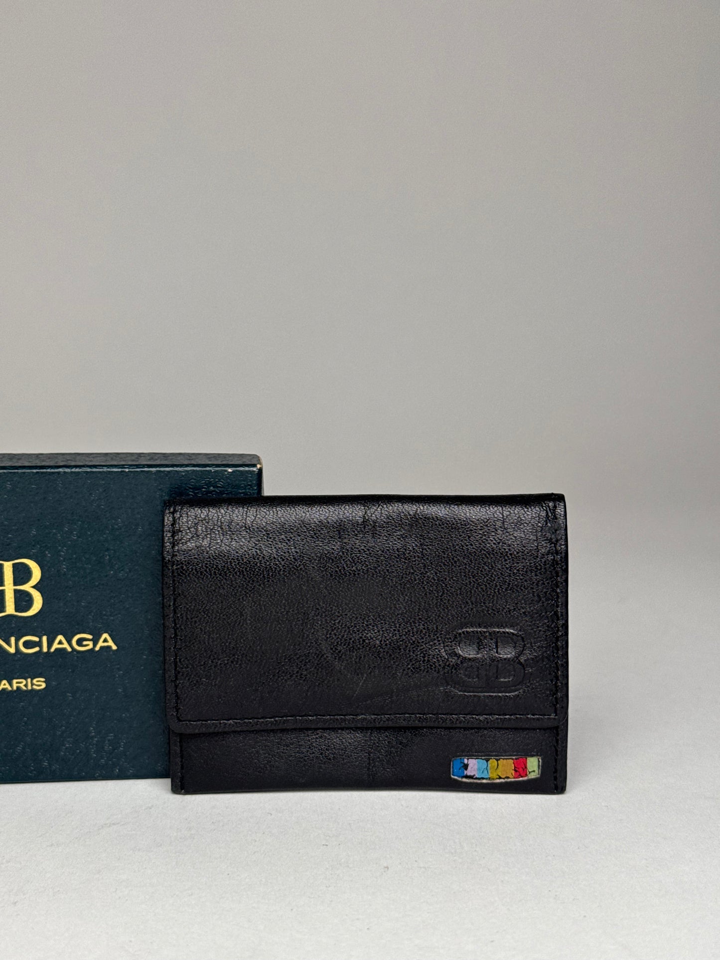 Vintage Balenciaga Leather Card Holder / Purse Black