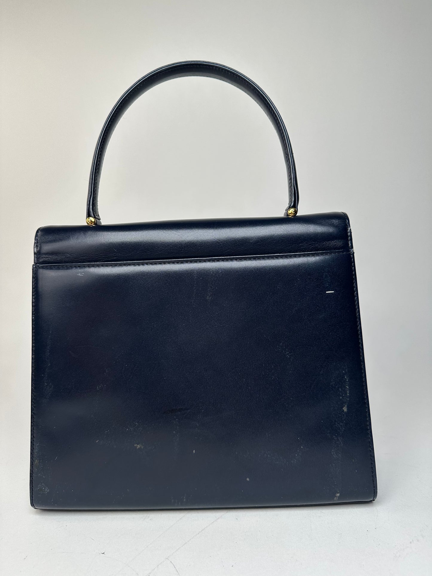 Vintage Givenchy Leather Handbag Navy