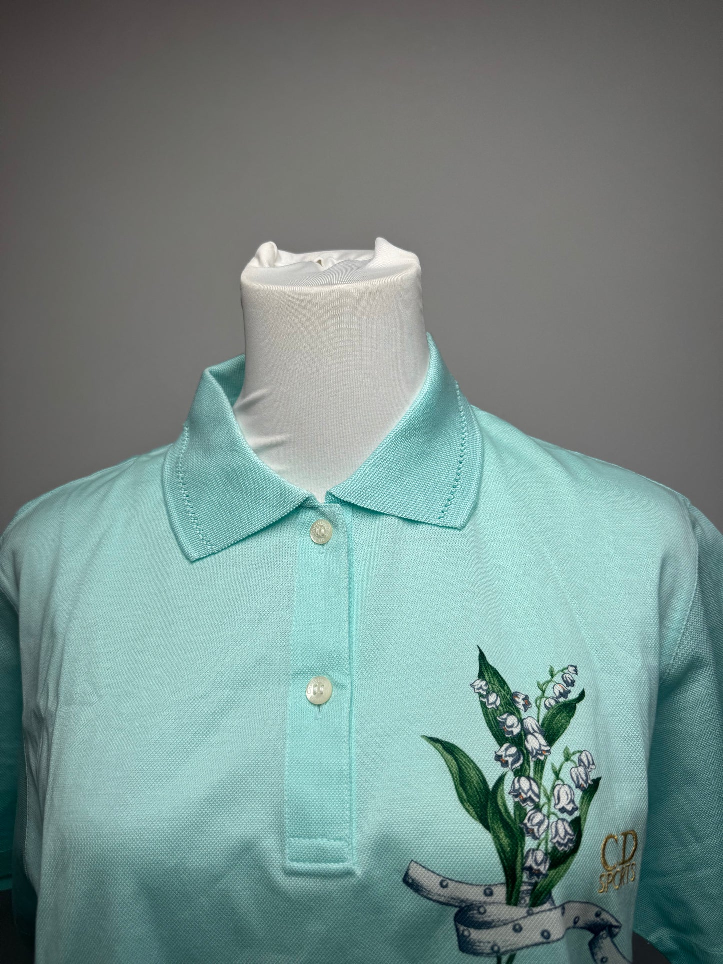 Vintage Dior Polo Shirt Turquoise L