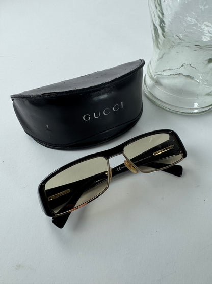 Vintage Gucci Sunglasses Black Brown