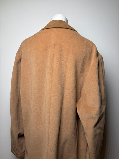 Vintage Givenchy Men's Wool Cashmere Overcoat c. Late 1980s Tan L