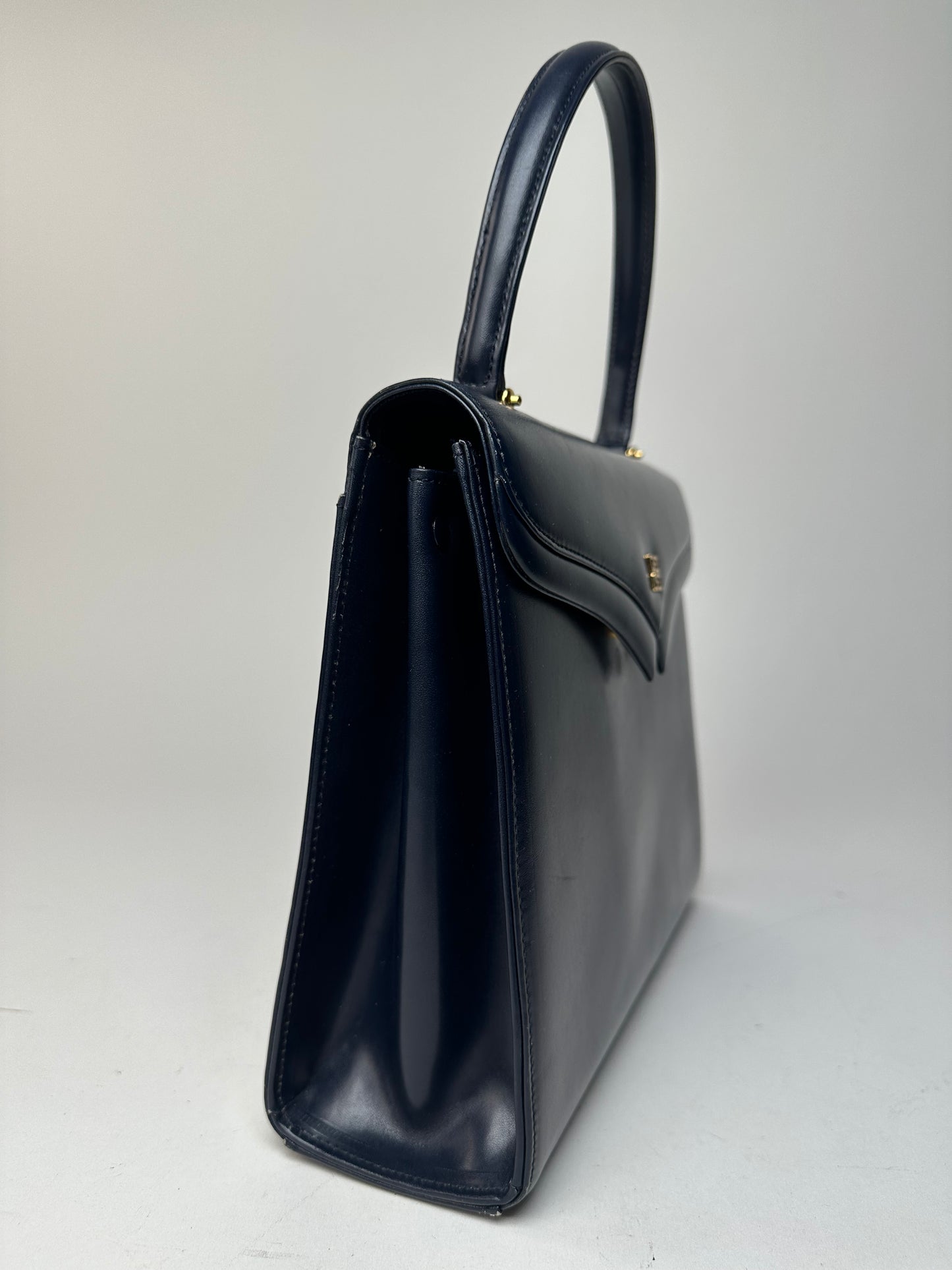 Vintage Givenchy Leather Handbag Navy