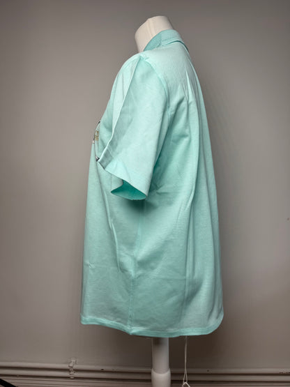 Vintage Dior Polo Shirt Turquoise L