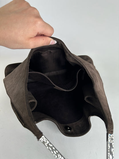 Vintage Gucci Suede Leather bag brown