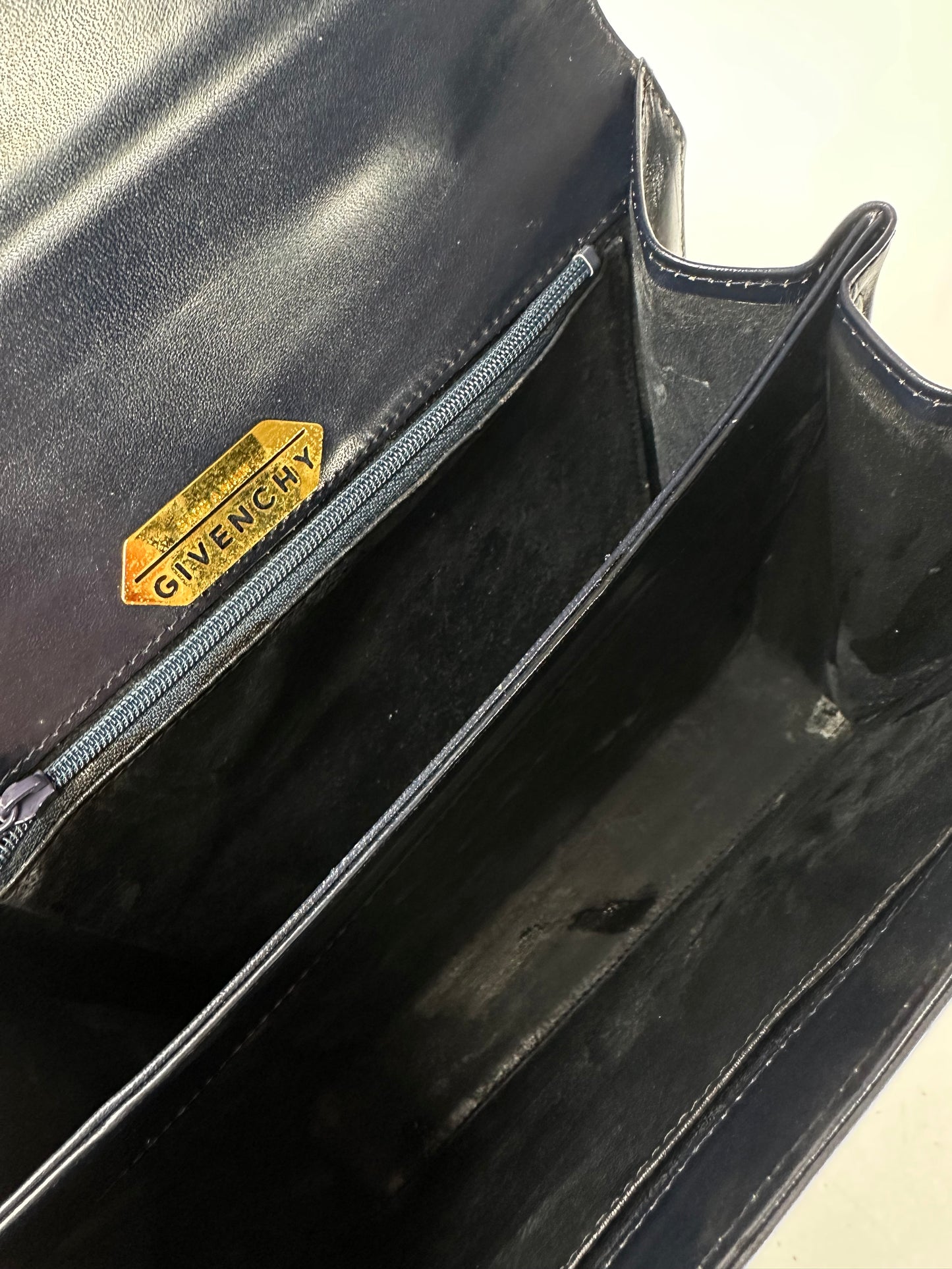 Vintage Givenchy Leather Handbag Navy