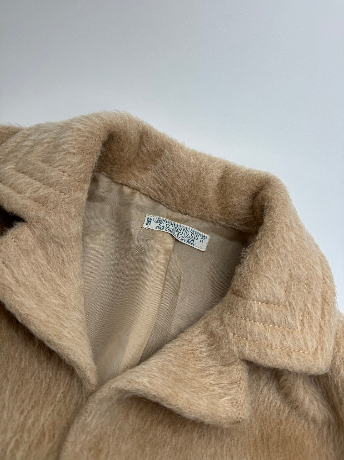 Vintage Givenchy Lama Hair Coat Beige M/L