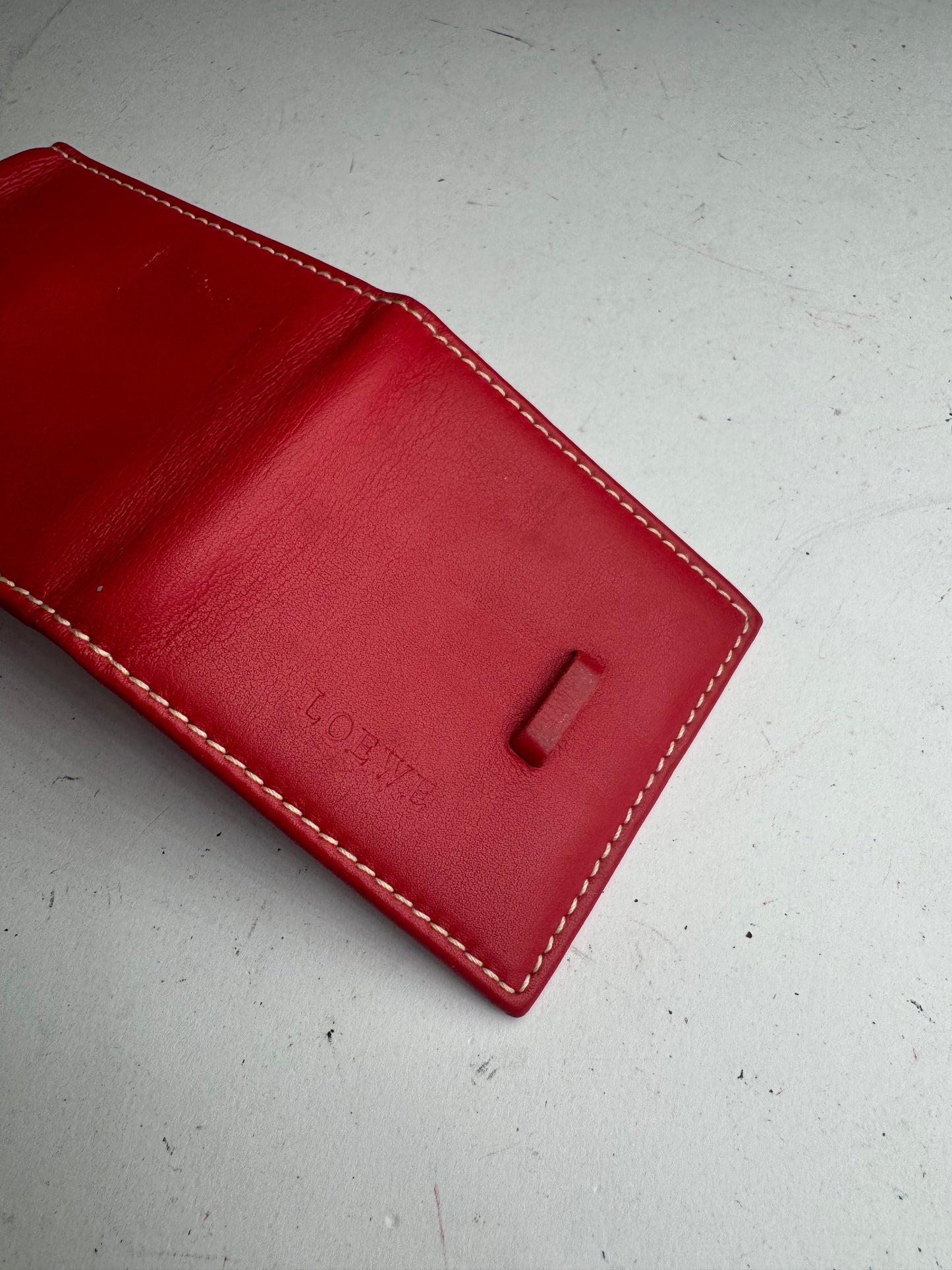 Vintage Loewe Madrid Mini Leather Card Holder Red