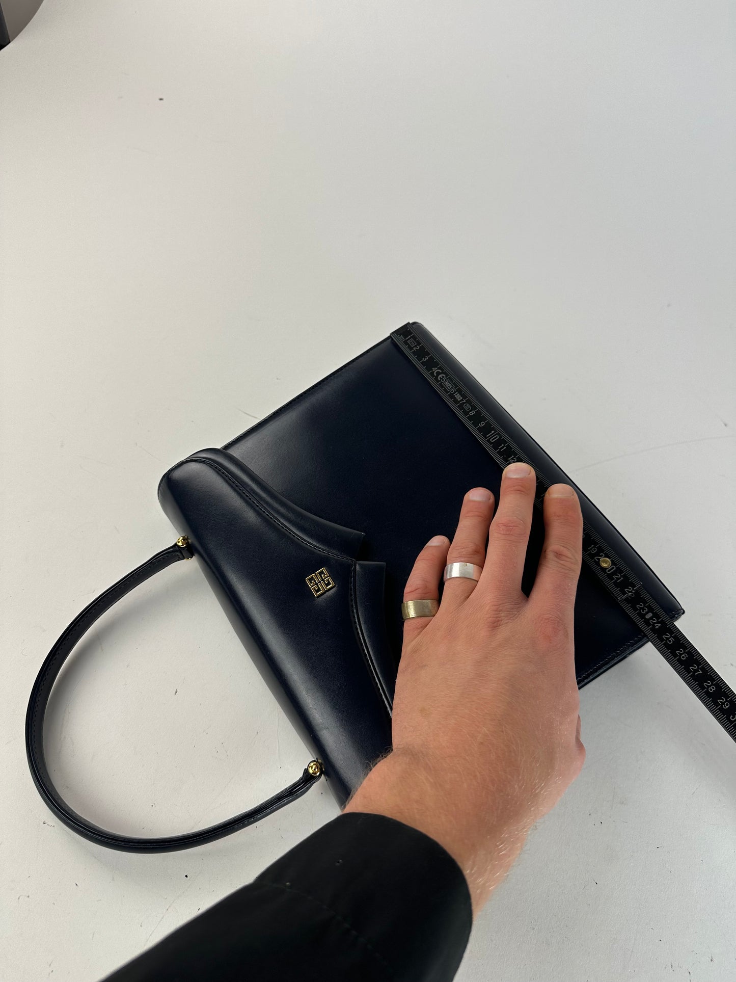 Vintage Givenchy Leather Handbag Navy