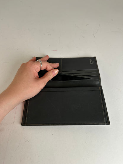 Vintage Givenchy 4G Leather Long Bifold Wallet Black