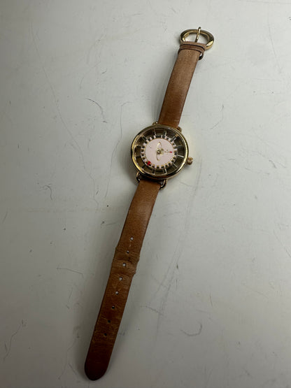 Vintage Vivienne Westwood Leather Strap Watch Beige Gold