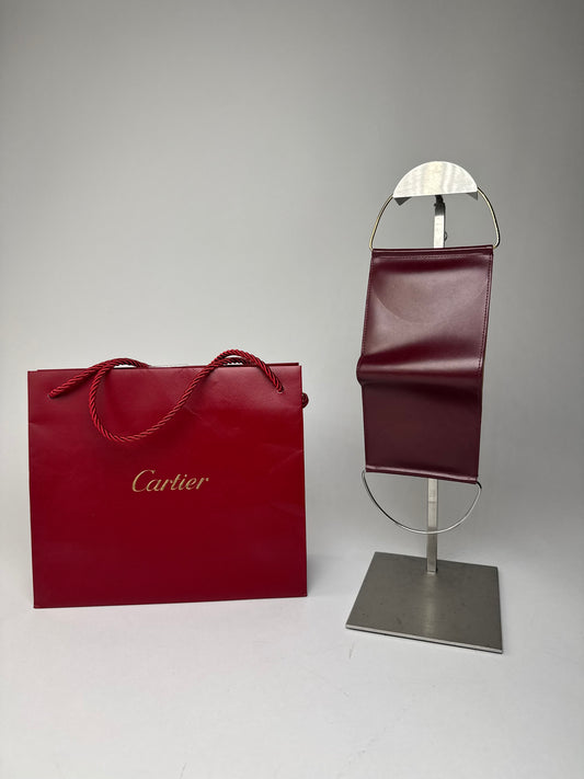 Vintage Cartier Leather Card Holder / Mini Bag Burgundy