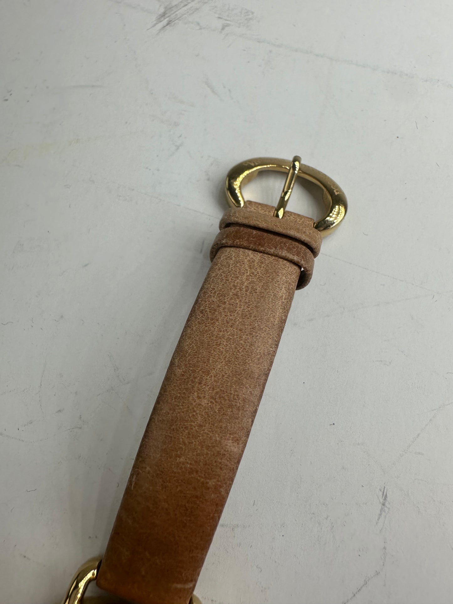 Vintage Vivienne Westwood Leather Strap Watch Beige Gold