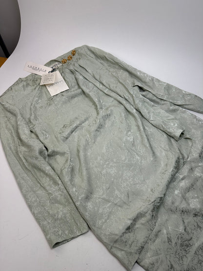 Vintage Givenchy Abstract Dress Grey Turquoise L
