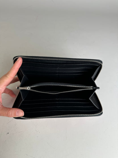 Vintage Celine Grained Leather Wallet Pink Silver
