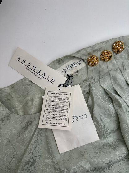 Vintage Givenchy Abstract Dress Grey Turquoise L