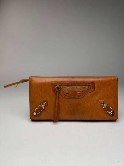 Vintage Balenciaga leather wallet brown