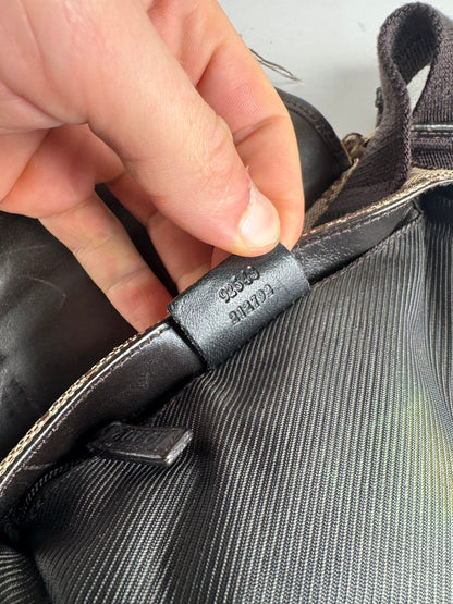 Vintage Gucci Monogram Crossbody Bag Beige Brown