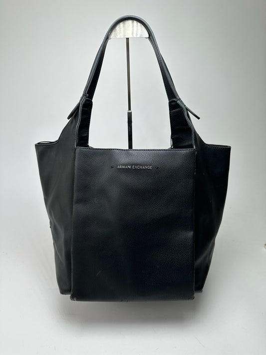Vintage Armani leather Shopper Black
