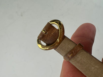 Vintage Vivienne Westwood Leather Strap Watch Beige Gold